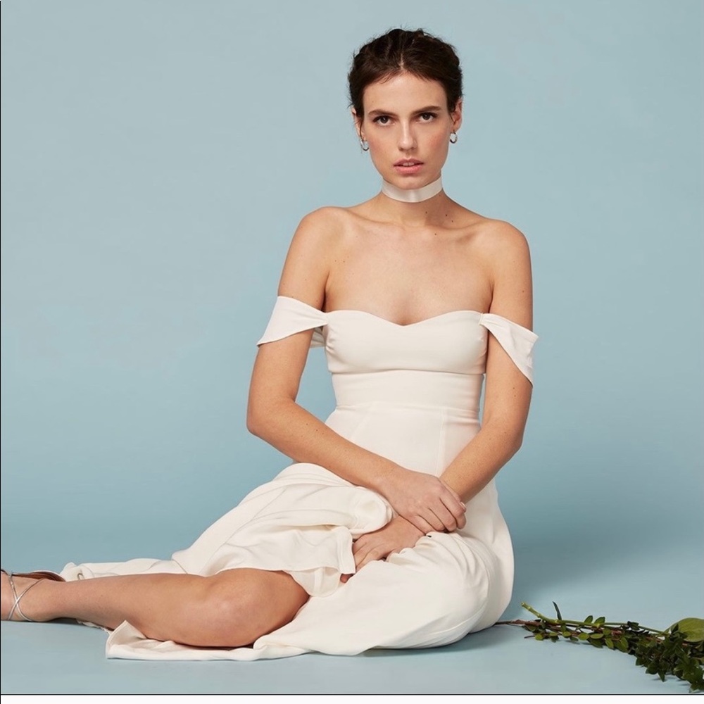 Reformation Off Shoulder Wedding Dress